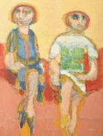 Harry Sefarbi Painting, Two Figures, 48H - Sold for $1,216 on 05-20-2023 (Lot 990).jpg